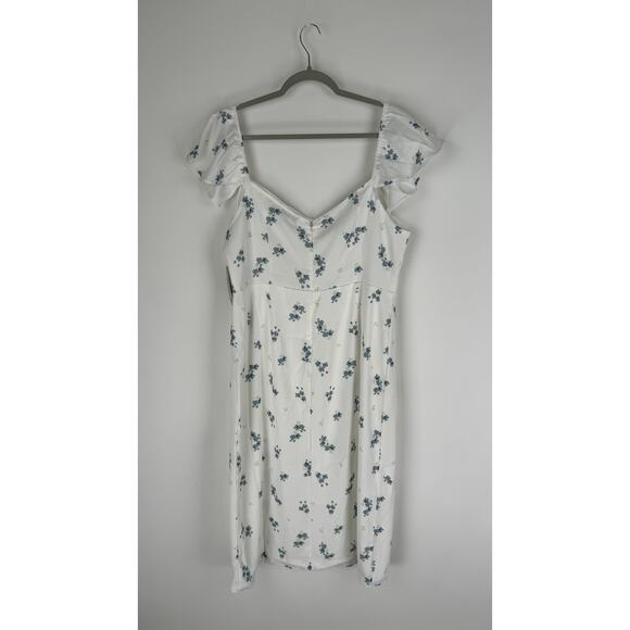 JustFab Flutter Sleeve Midi Dress Marshmallow Romance Floral Womens XXL New - Picture 11 of 14